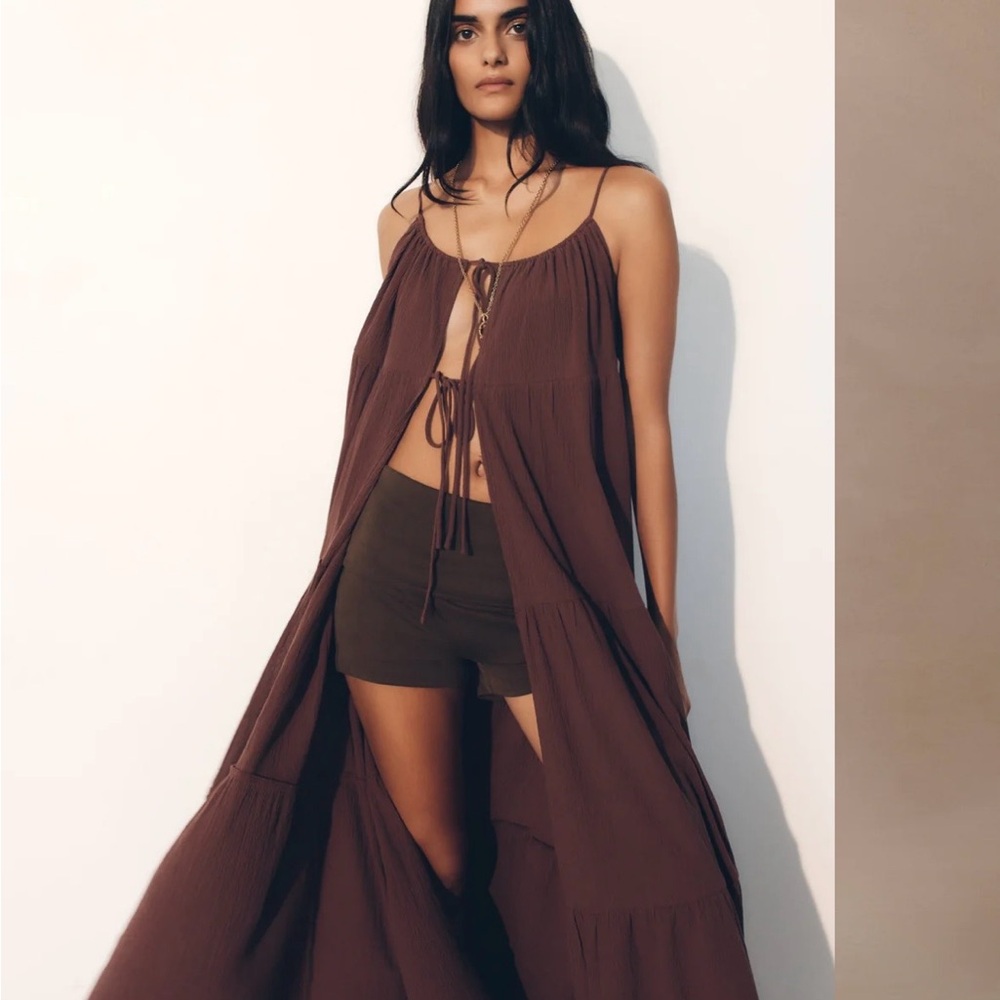 Meshki Brown Women's Tunic Top